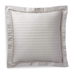 $145 RALPH LAUREN  Home Reed Vintage Silver Quilted Euro Pillow Sham 26" x 26"